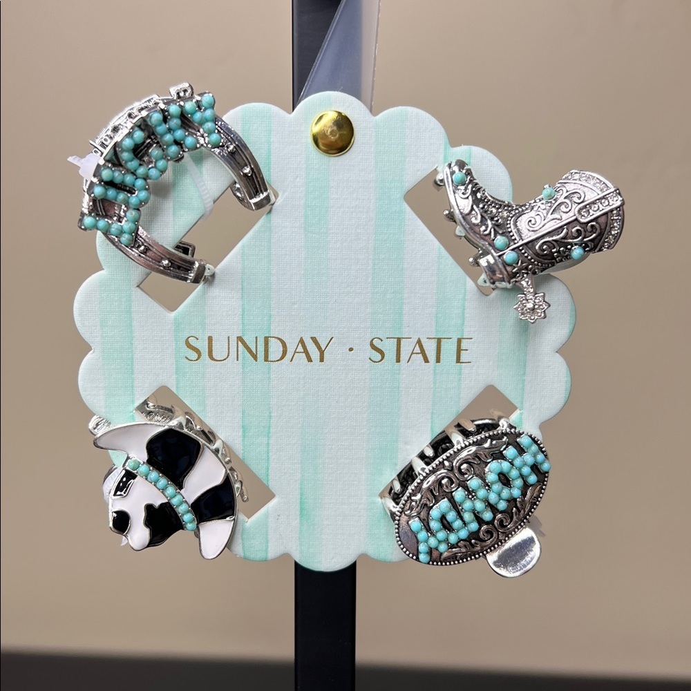 Sunday State | Turquoise Western Coastal Cowgirl Mini Hair Clip Set 🤠